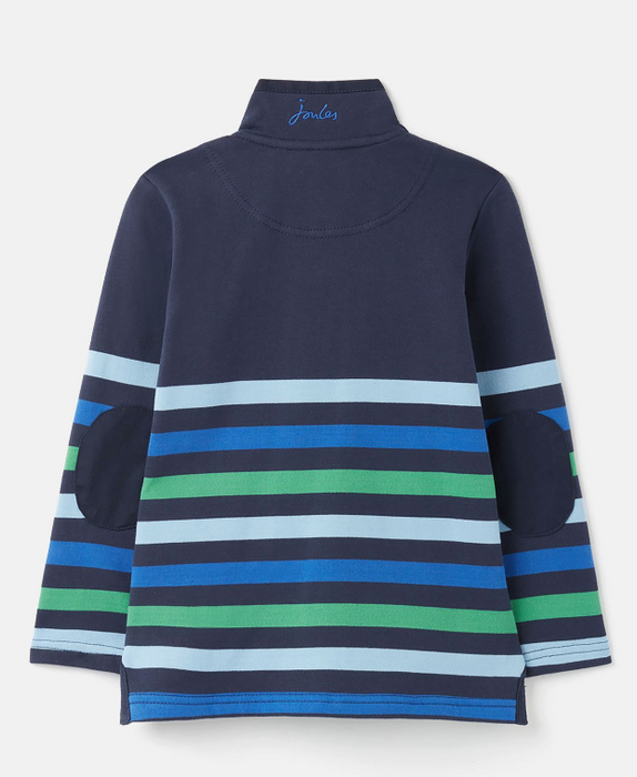 Captain Navy And Green Stripe Pullover