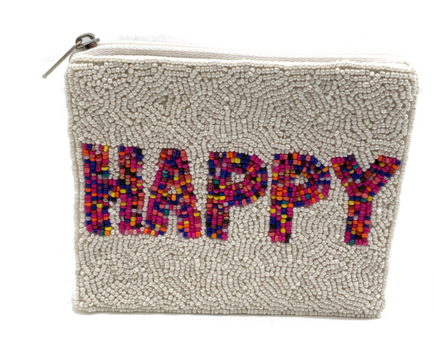 Happy Beaded Coin Purse