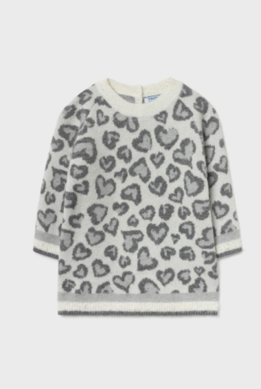 Knit Grey Heart Dress | 2924
