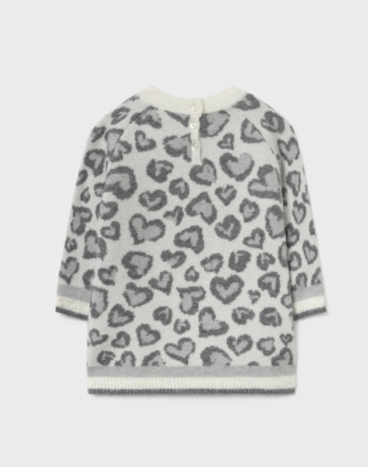 Knit Grey Heart Dress | 2924