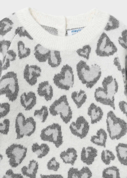 Knit Grey Heart Dress | 2924