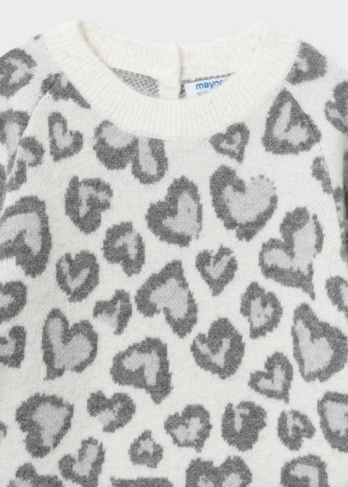 Knit Grey Heart Dress | 2924