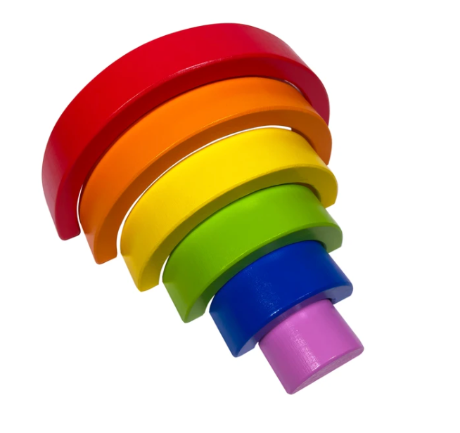 Wooden Rainbow Nesting Puzzle