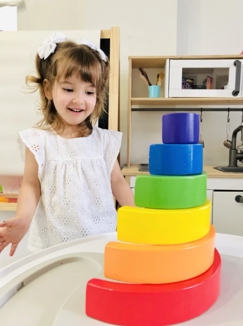 Wooden Rainbow Nesting Puzzle