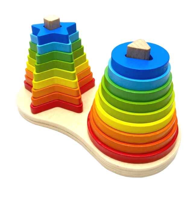 Star and Ring Double Wooden Stacker
