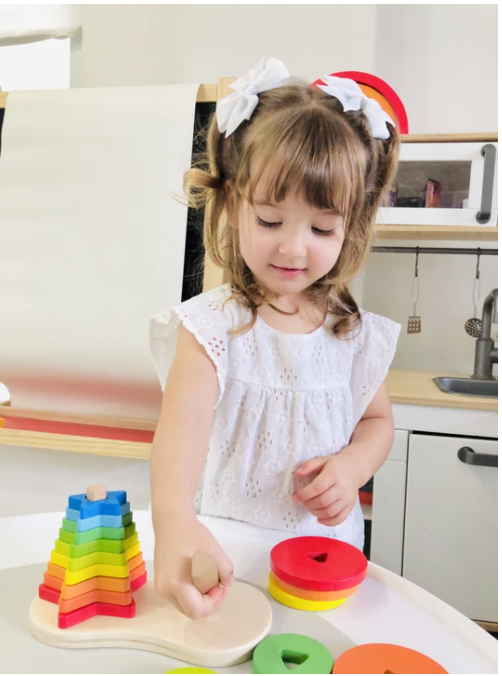 Star and Ring Double Wooden Stacker