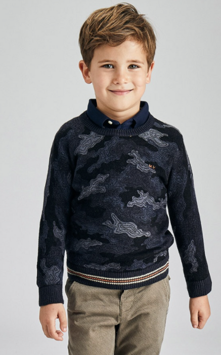 Indigo Printed Sweater | 4363