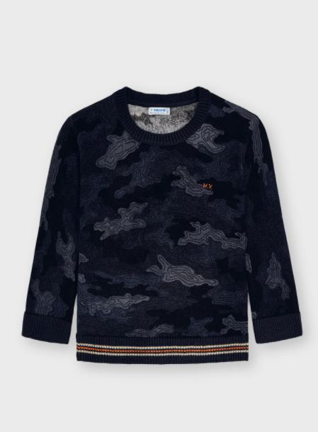 Indigo Printed Sweater | 4363