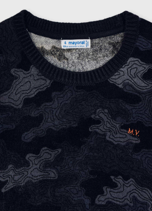 Indigo Printed Sweater | 4363