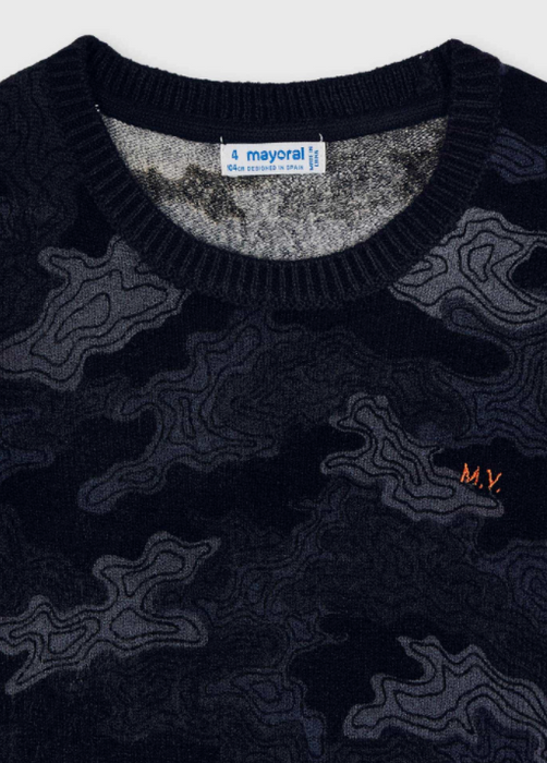 Indigo Printed Sweater | 4363