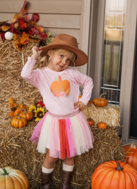 Pumpkin Flower Long Sleeve Shirt