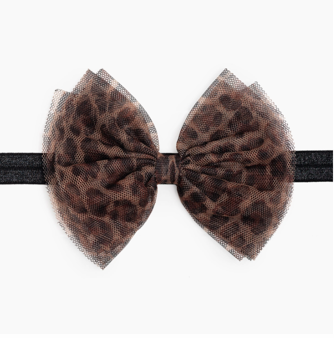 Leopard Bow Soft Headband