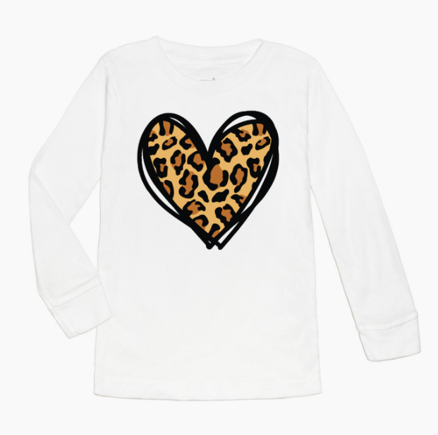 Leopard Heart Long Sleeve Shirt