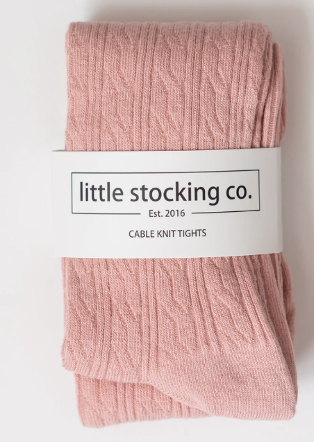 Cable Knit Tights | Blush