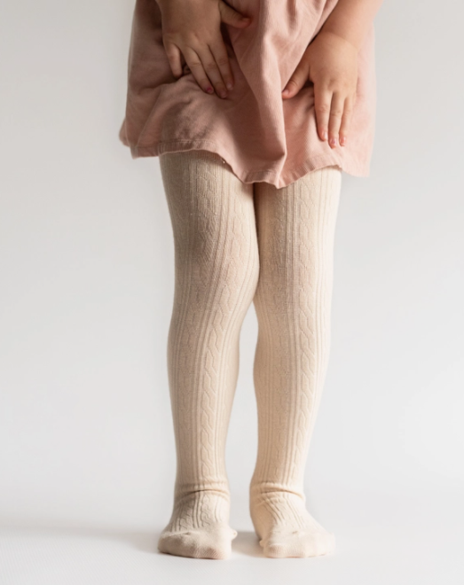 Cable Knit Tights | Vanilla