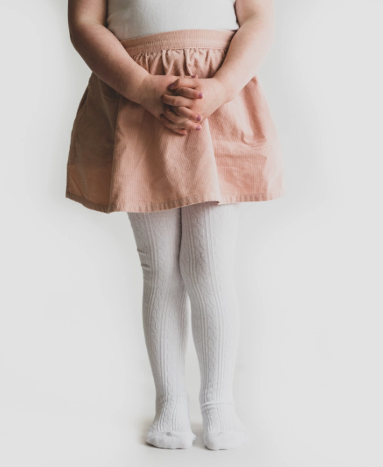 Cable Knit Tights | White