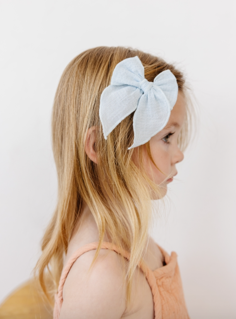 Original Clip with Embroidered Stripe Bow