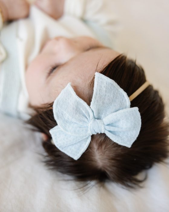 Mini Headband with Embroidered Stripe Bow