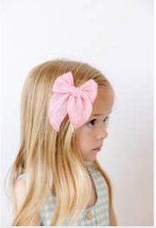 Original Clip with Embroidered Stripe Bow