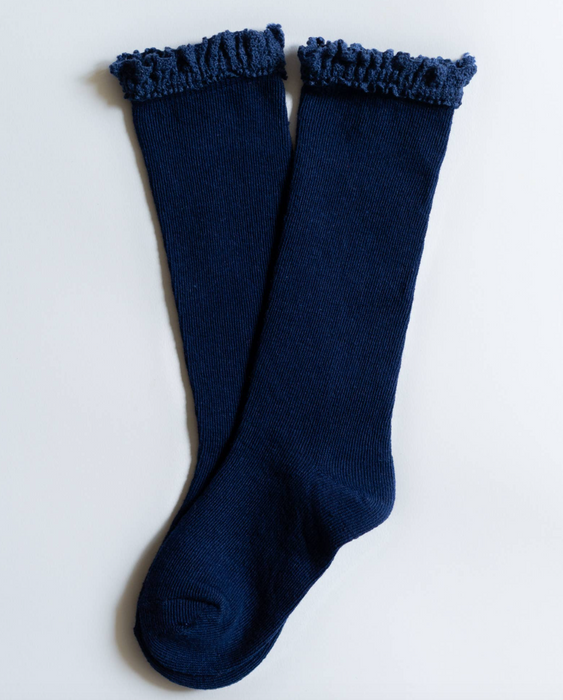 Lace Top Knee Highs | Bright Navy