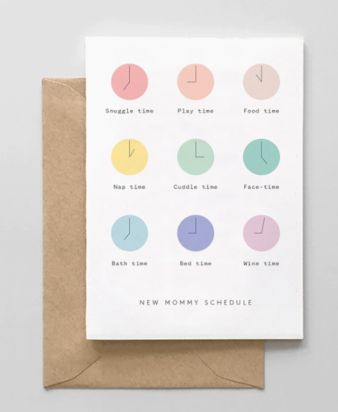 New Mommy Schedule Card