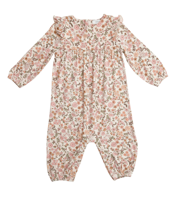 Vintage Calico Ruffle Sleeve Romper