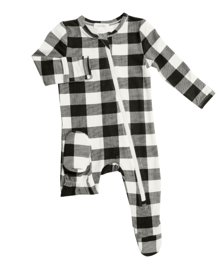 Buffalo Check Zipper Footie