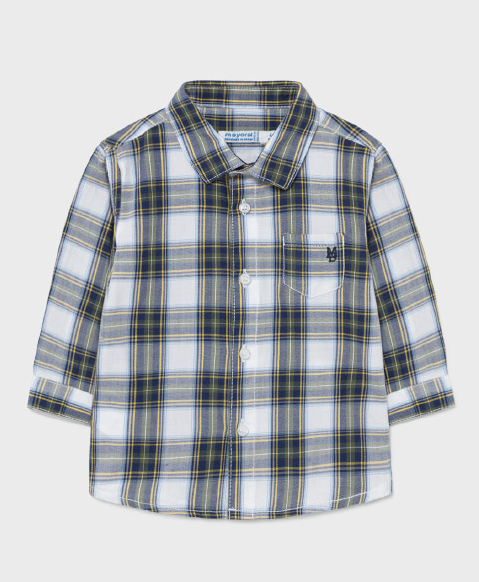 Long Sleeve Hunter Green Checked Shirt | 2146