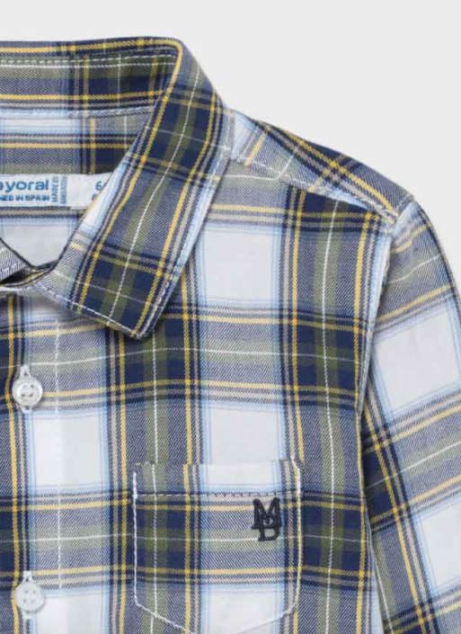 Long Sleeve Hunter Green Checked Shirt | 2146