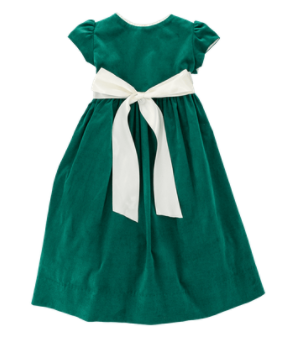 Clover Corduroy Dress with Ivory Bow