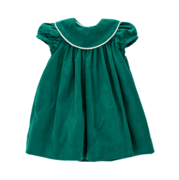 Clover Corduroy Dress with White Trim