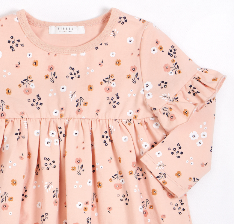 Rose Farmyard Florals Printed Jersey Dress with Tights