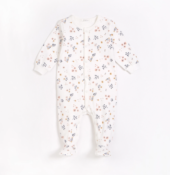 Off-White Farmyard Floral Printed Sleeper