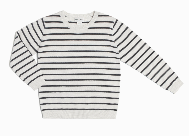 Charcoal Striped Merino Sweater