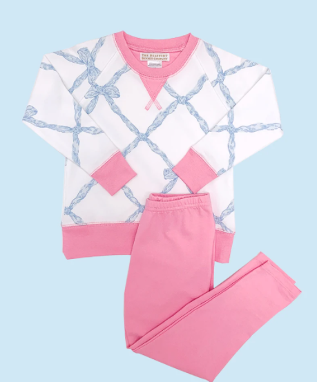 Cassidy Comfy Crewneck | Buckhead Blue | Belle Meade Bow