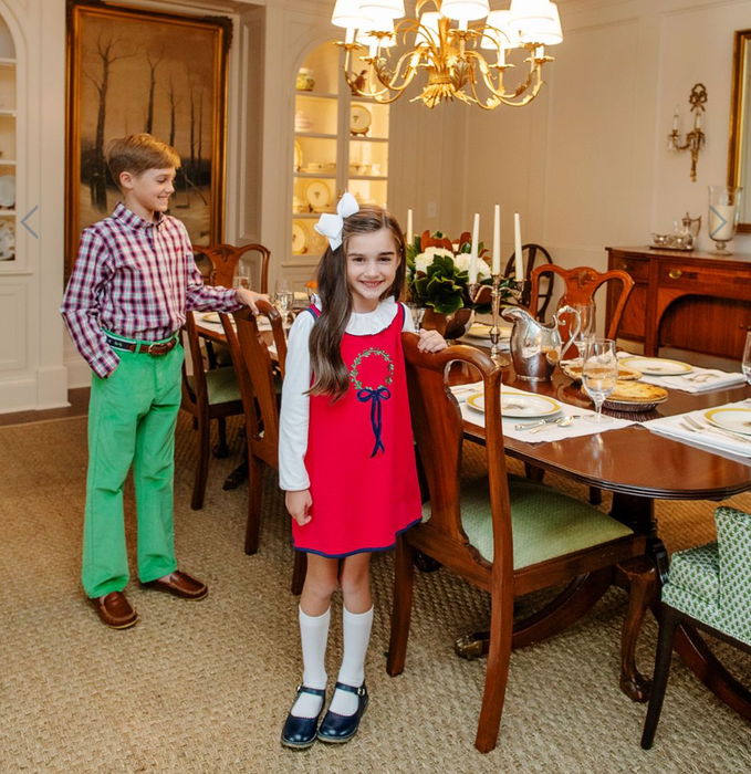 Annie Apron Dress with Wreath | Raleigh Raspberry