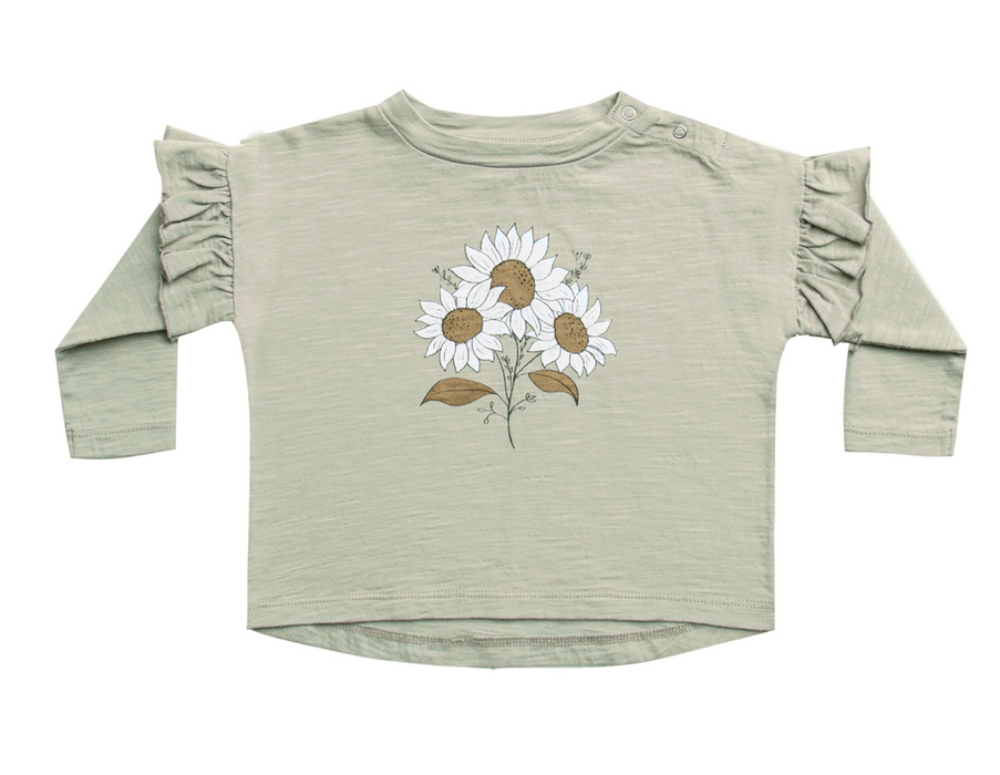 Bouquet Ruffle Long Sleeve Tee | Agave