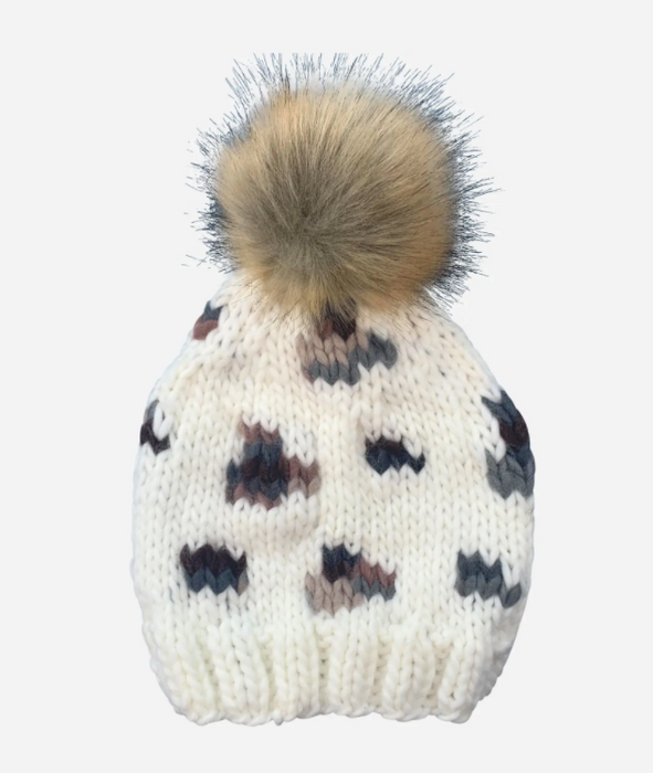 Hannah Leopard Hand Knit Hat