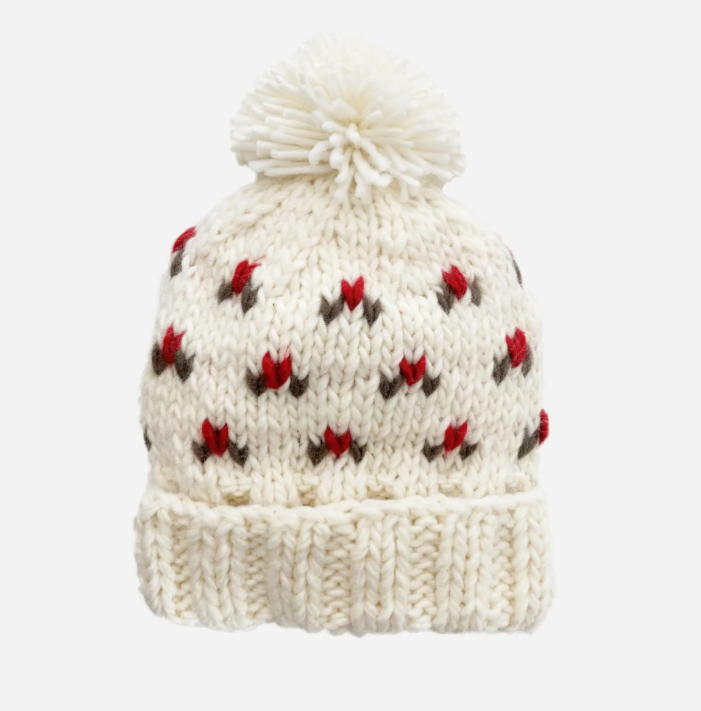 Kendall Holly Holiday Hand Knit Hat