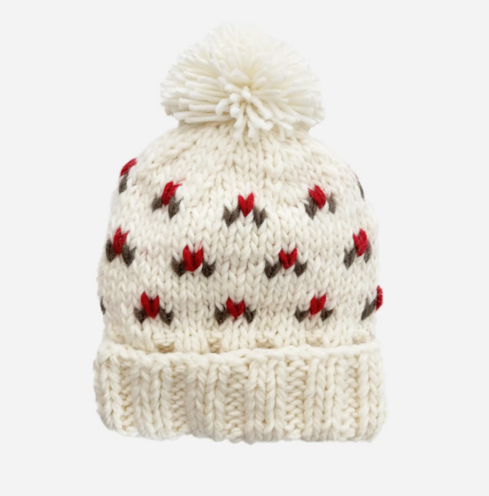 Kendall Holly Holiday Hand Knit Hat