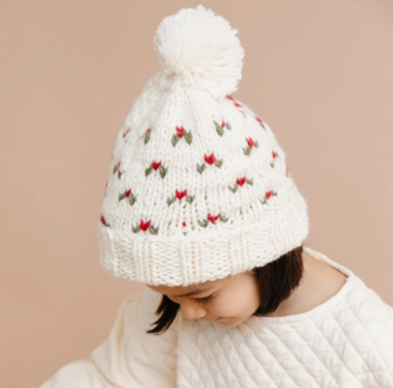 Kendall Holly Holiday Hand Knit Hat