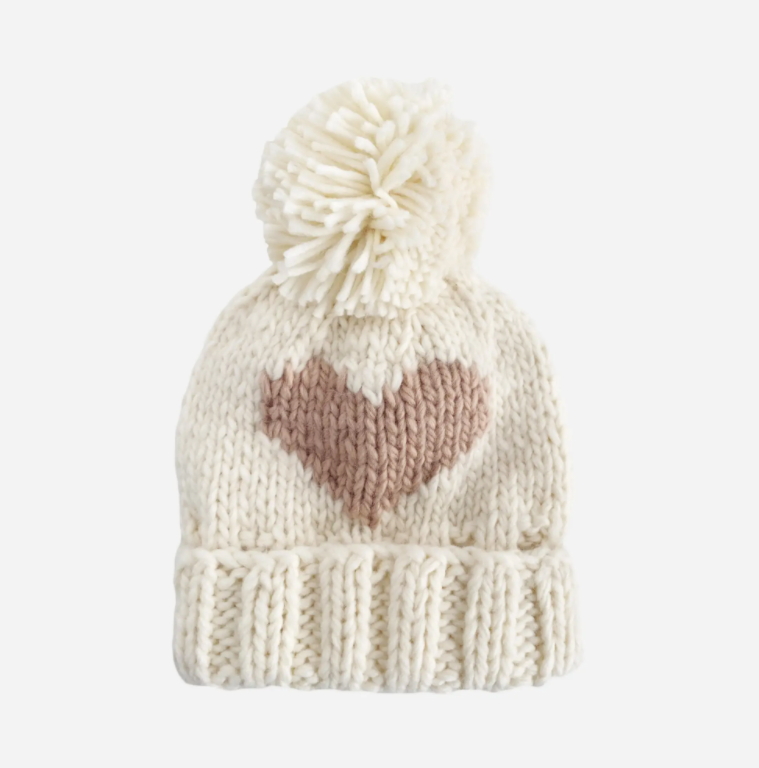 Heart Beanie Hand Knit Hat