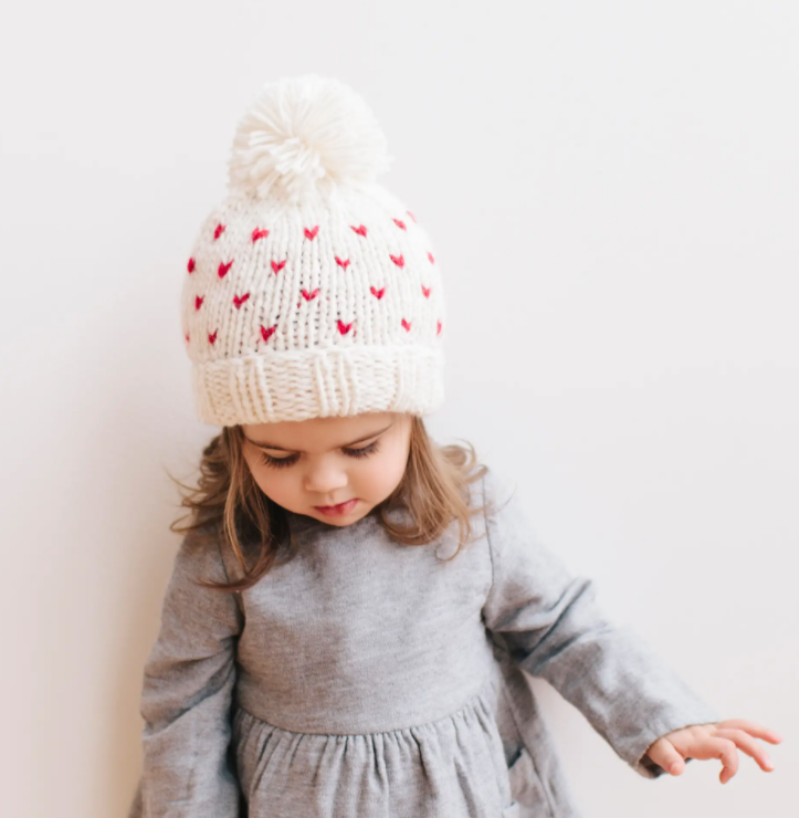 Sawyer Tiny Hearts Hat - Red