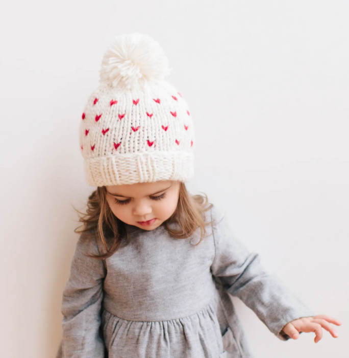 Sawyer Tiny Hearts Hat - Red