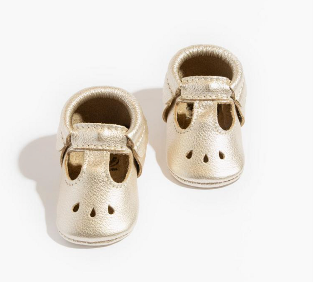 Newborn Platinum Mary Jane Shoes