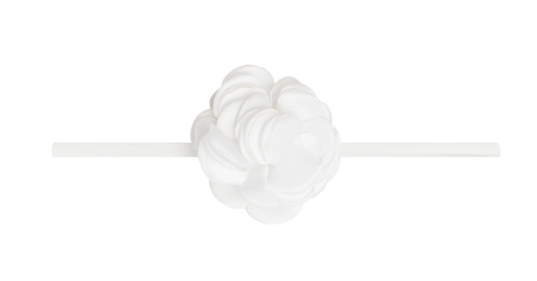 Mini Silk Ruffle Skinny | White