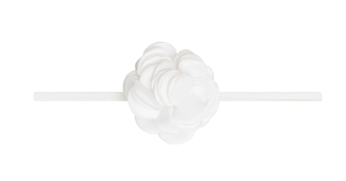 Mini Silk Ruffle Skinny | White