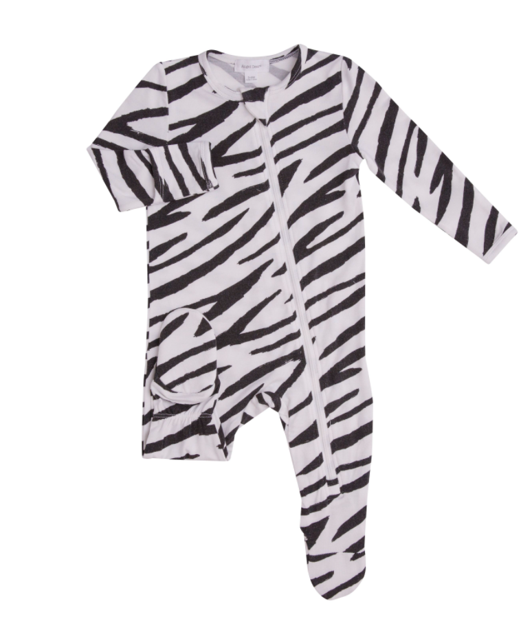 Zebra Print Zipper Footie