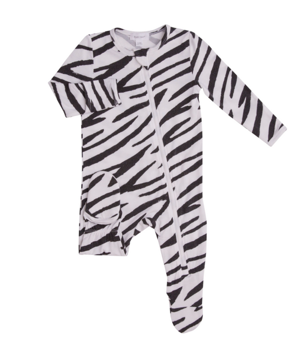 Zebra Print Zipper Footie