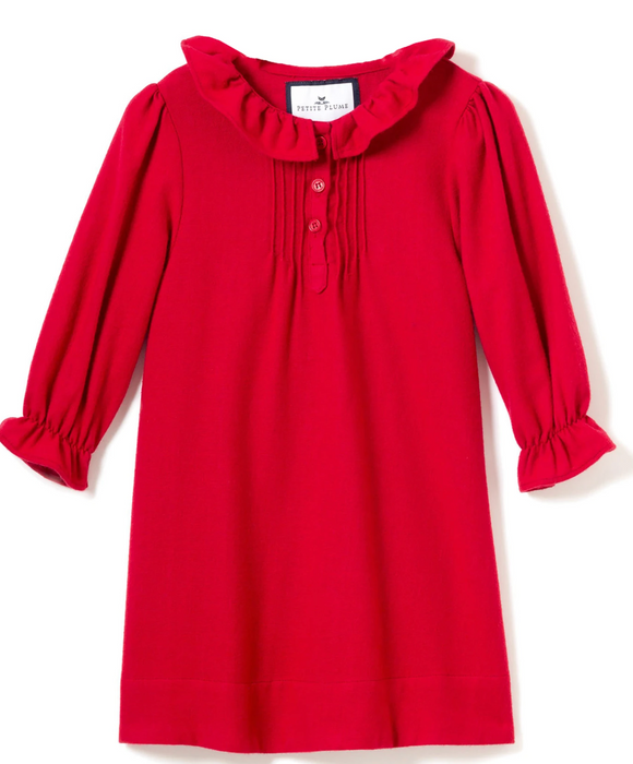 Red Victoria Flannel Nightgown